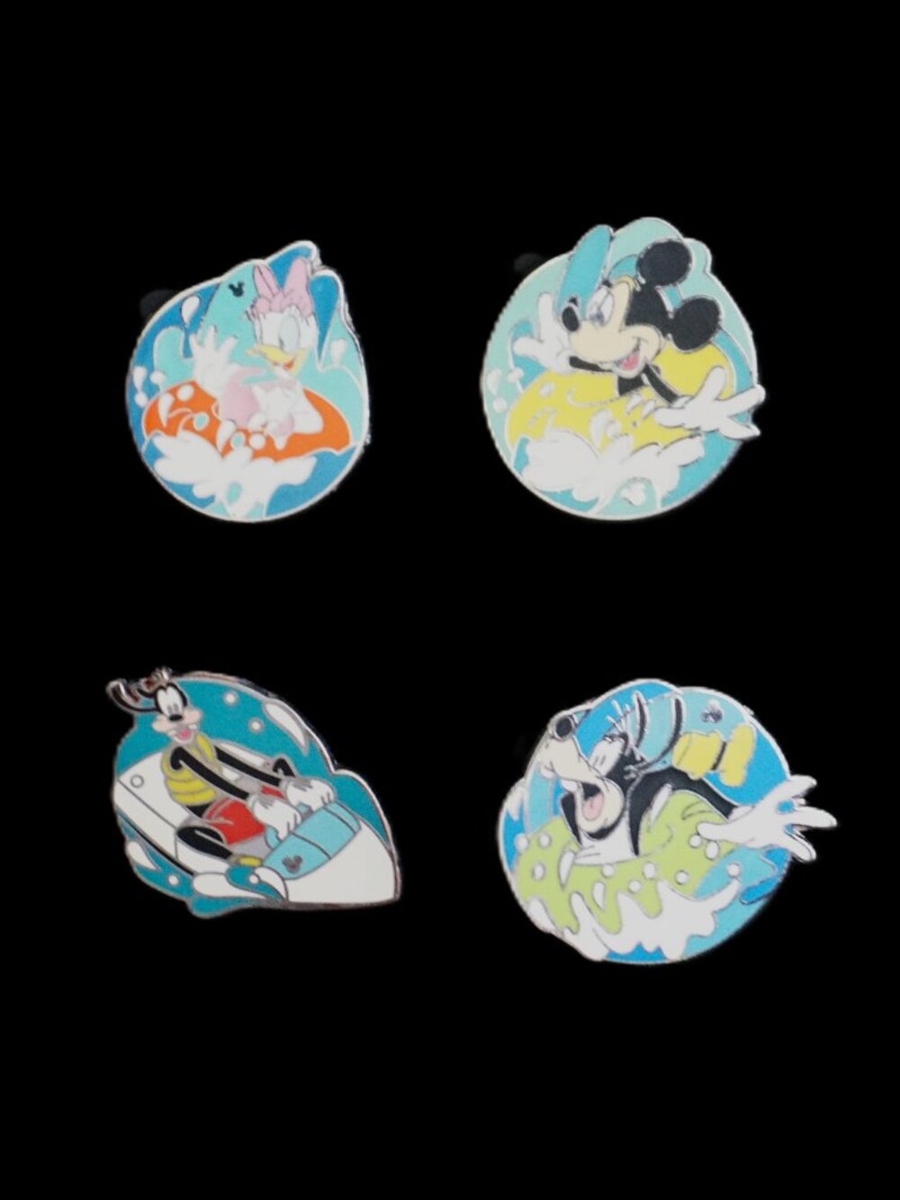Disney Pin Trading 4 Pin Lot Featuring Water Beach Lake Fun (087)